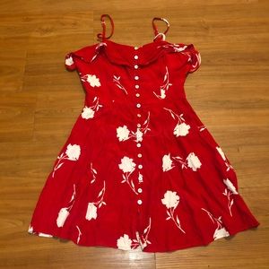 Forever 21 Open Back Floral Mini Dress (small)